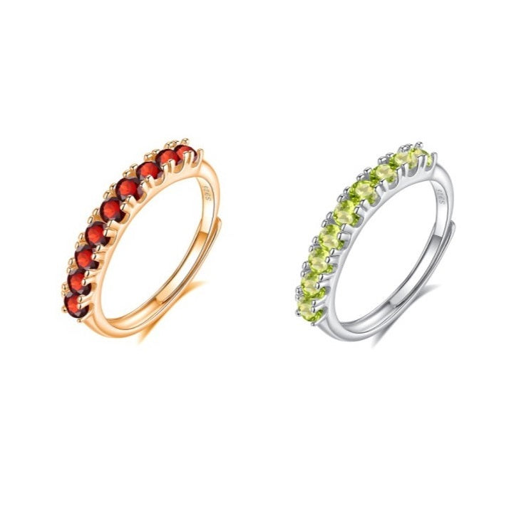 925 Sterling Silver Row Ring Mount for 2.5mm Round Gemstone, Unset Classic Simple DIY