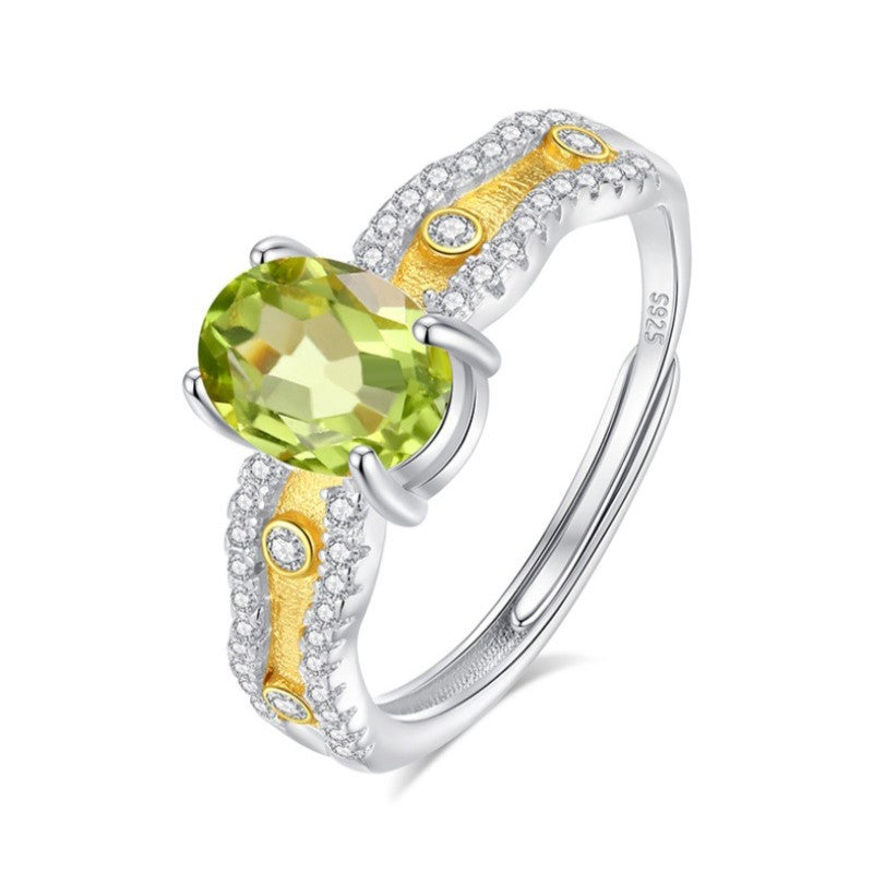 925 Sterling Silver Ring Mount for 6x8mm Oval Natural Stone/Crystal/Jade Cabochon DIY