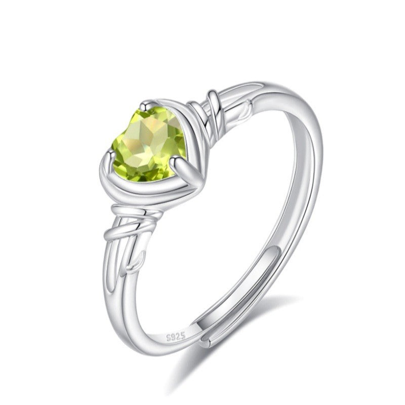 925 Sterling Silver Ring Mount for 5mm Heart Natural Stone/Jade, Minimalist Luxury DIY