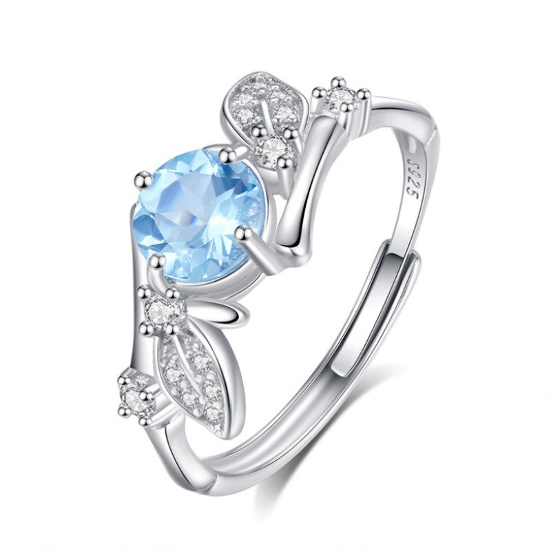 925 Sterling Silver Ring Mount for 6mm Round Jade/Crystal DIY