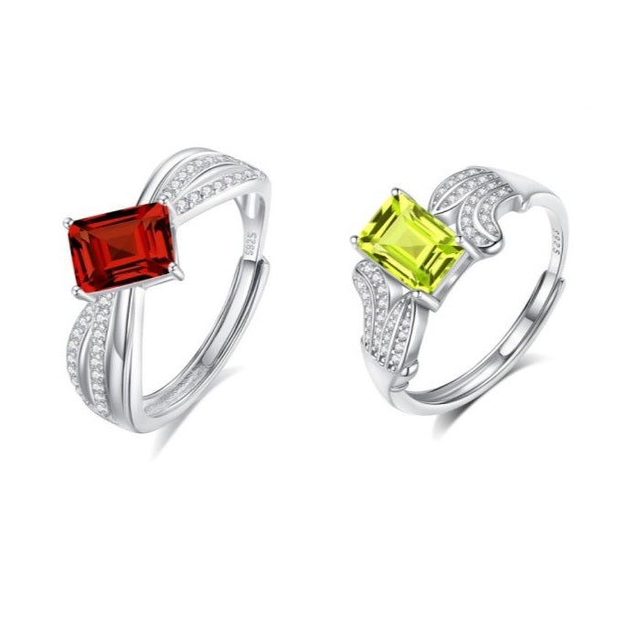 925 Sterling Silver Ring Mount for 5x7mm Rectangle Gemstone, Full-Paved Luxury DIY