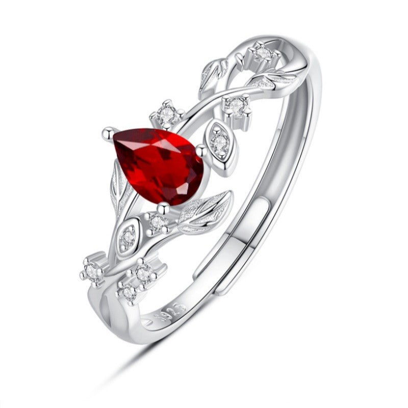 925 Sterling Silver Ring Mount for 4x6mm Pear Turquoise/Amber/Crystal, Adjustable Open Shank DIY