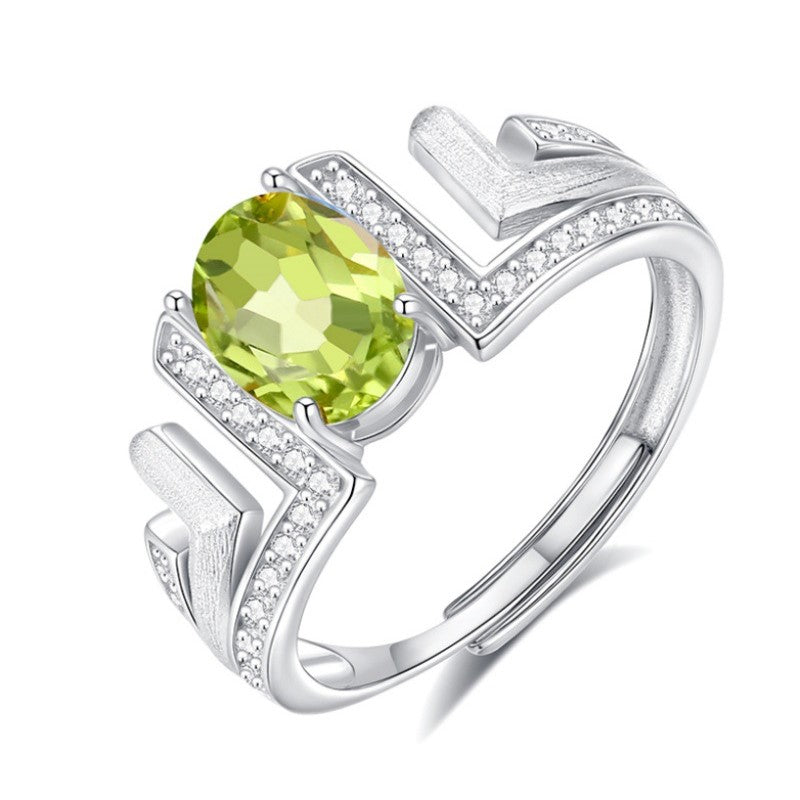 925 Sterling Silver Ring Mount for 6x8mm Oval Gemstone, Western-Style Brushed Design DIY