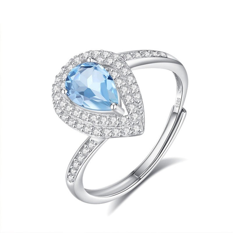 925 Sterling Silver Ring Mount for 5x7mm Pear Gemstone