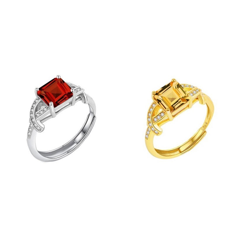 925 Sterling Silver Ring Mount for 7mm Square Gemstone