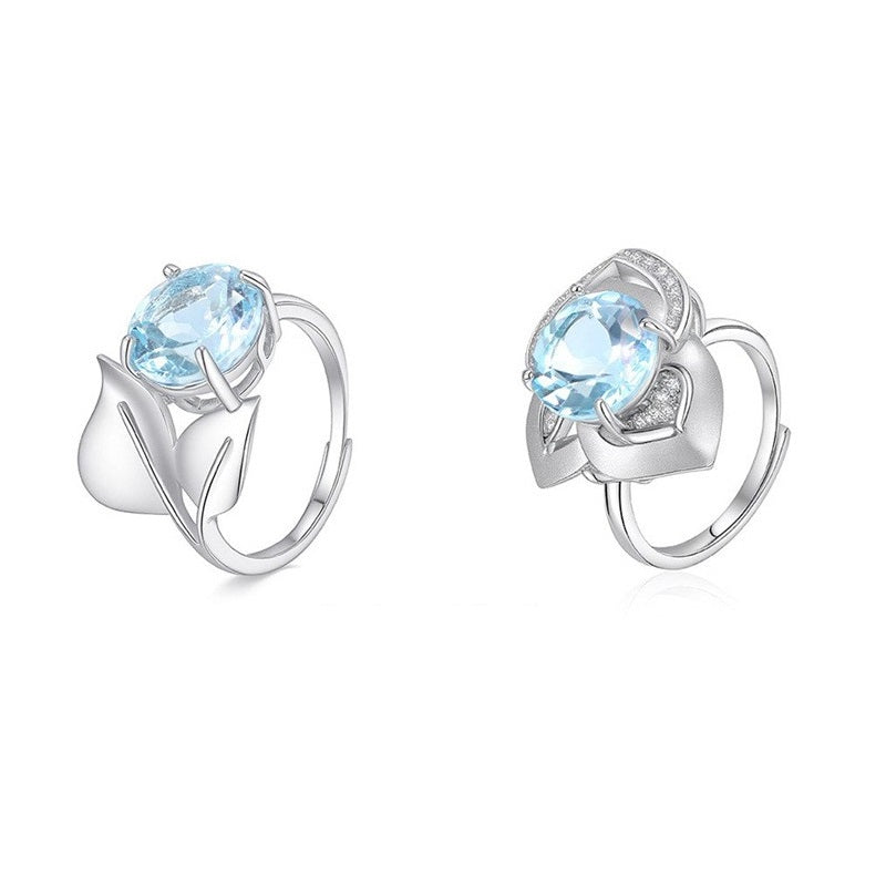 925 Sterling Silver Ring Mount for 10mm Round Gemstone, Brushed Finish