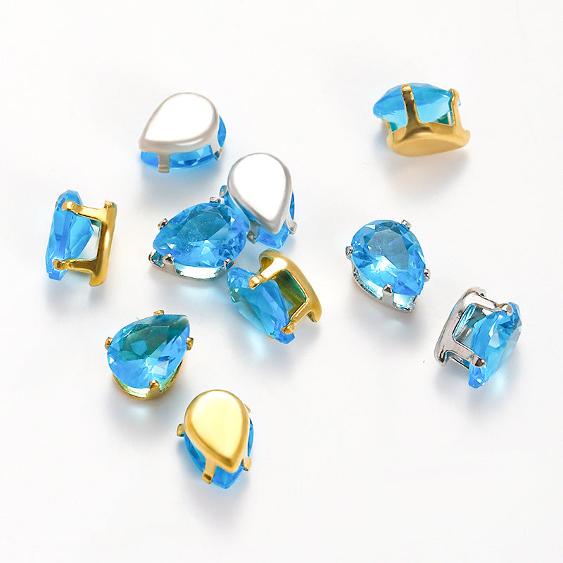 (50pcs)6x8MM Teardrop Cubic Zirconia