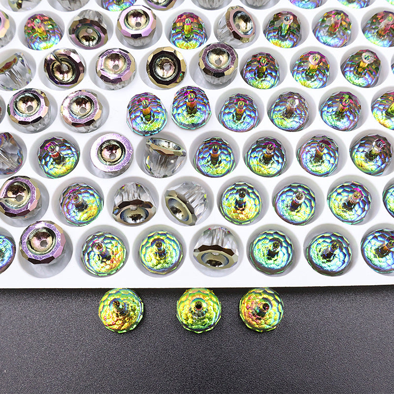 Premium 10pcs 8mm Bell-Shaped Iridescent Beads - Candy Color Series