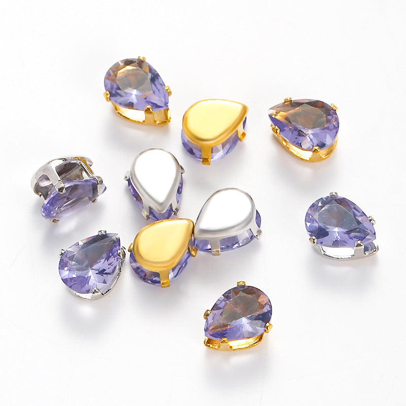 (50pcs)6x8MM Teardrop Cubic Zirconia