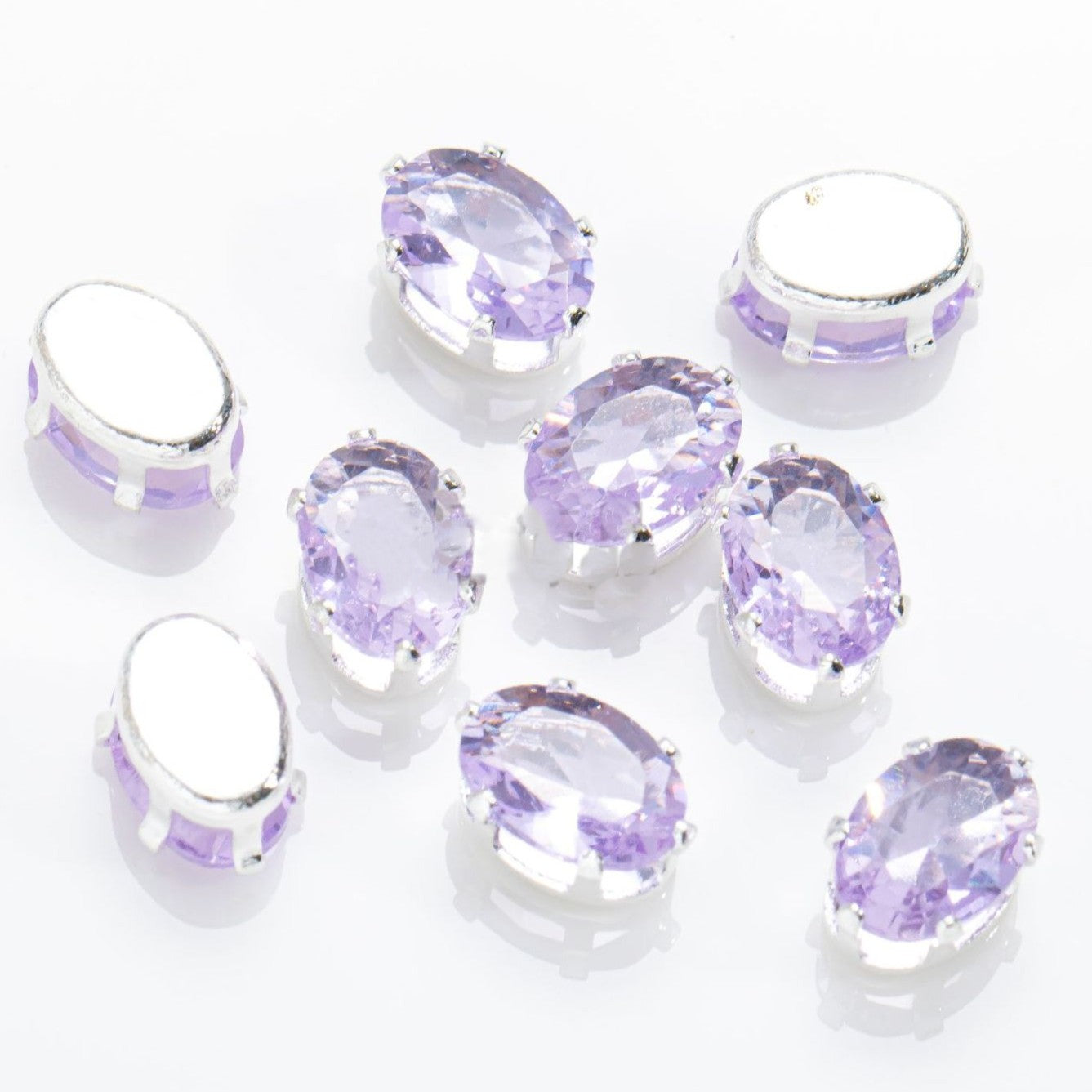 (100pcs)5x7mm Oval Prong-Set CZ
