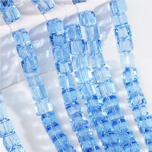 Premium 4/6/8mm Cube Crystal Beads - Serenity Monochrome Collection