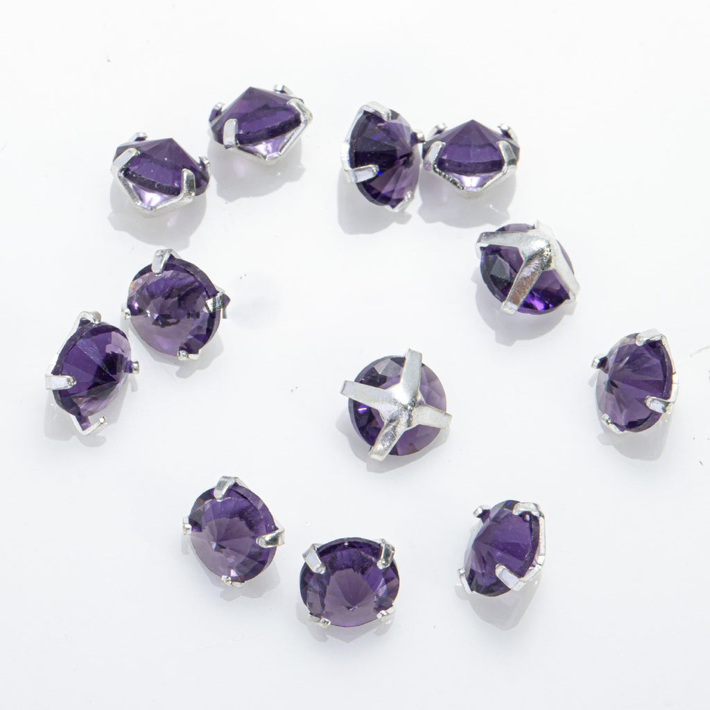 (100pcs)5mm Round Reverse Prong-Set CZ