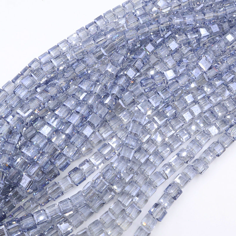 Premium 4/6/8mm Cube Crystal Beads - Ember Gilt Collection