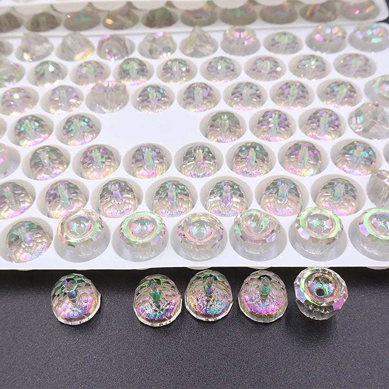 Premium 10pcs 8mm Bell-Shaped Iridescent Beads - Candy Color Series