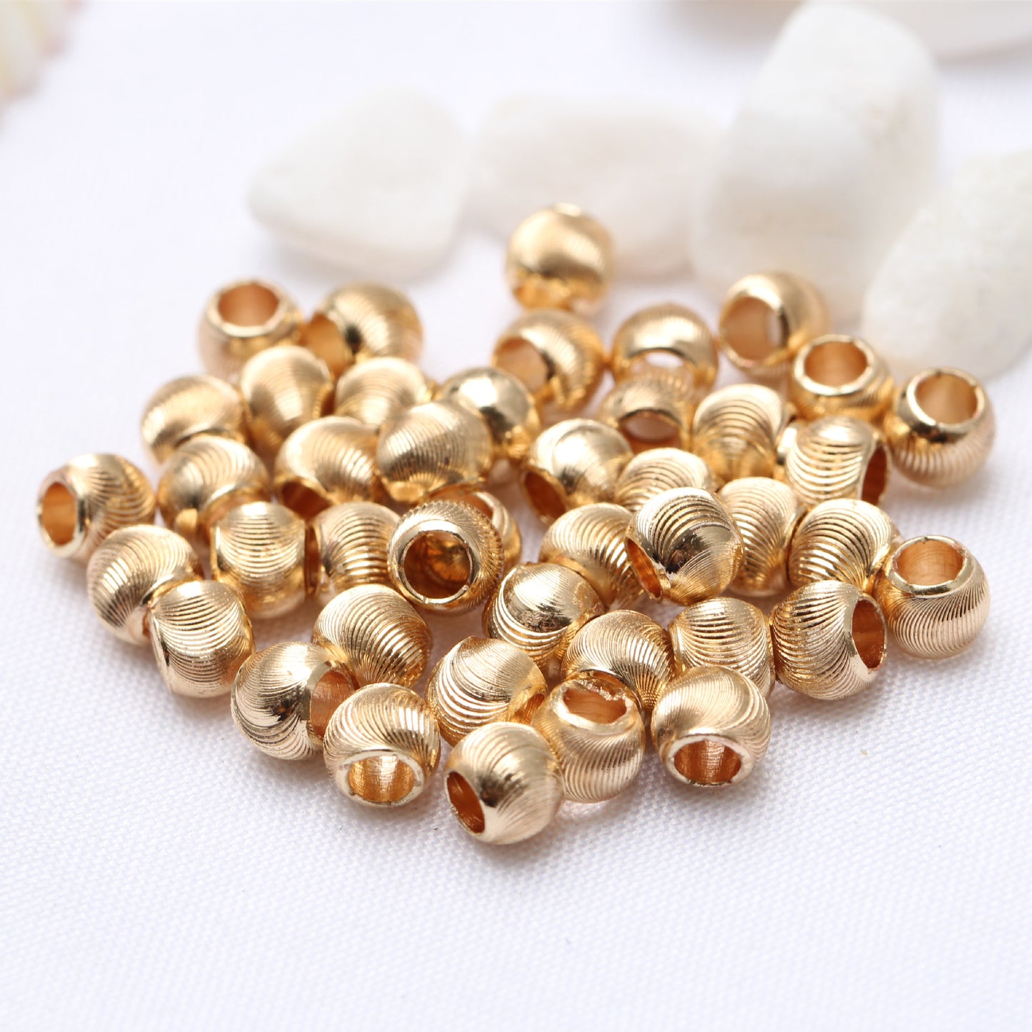 Round Textured Spacer Beads