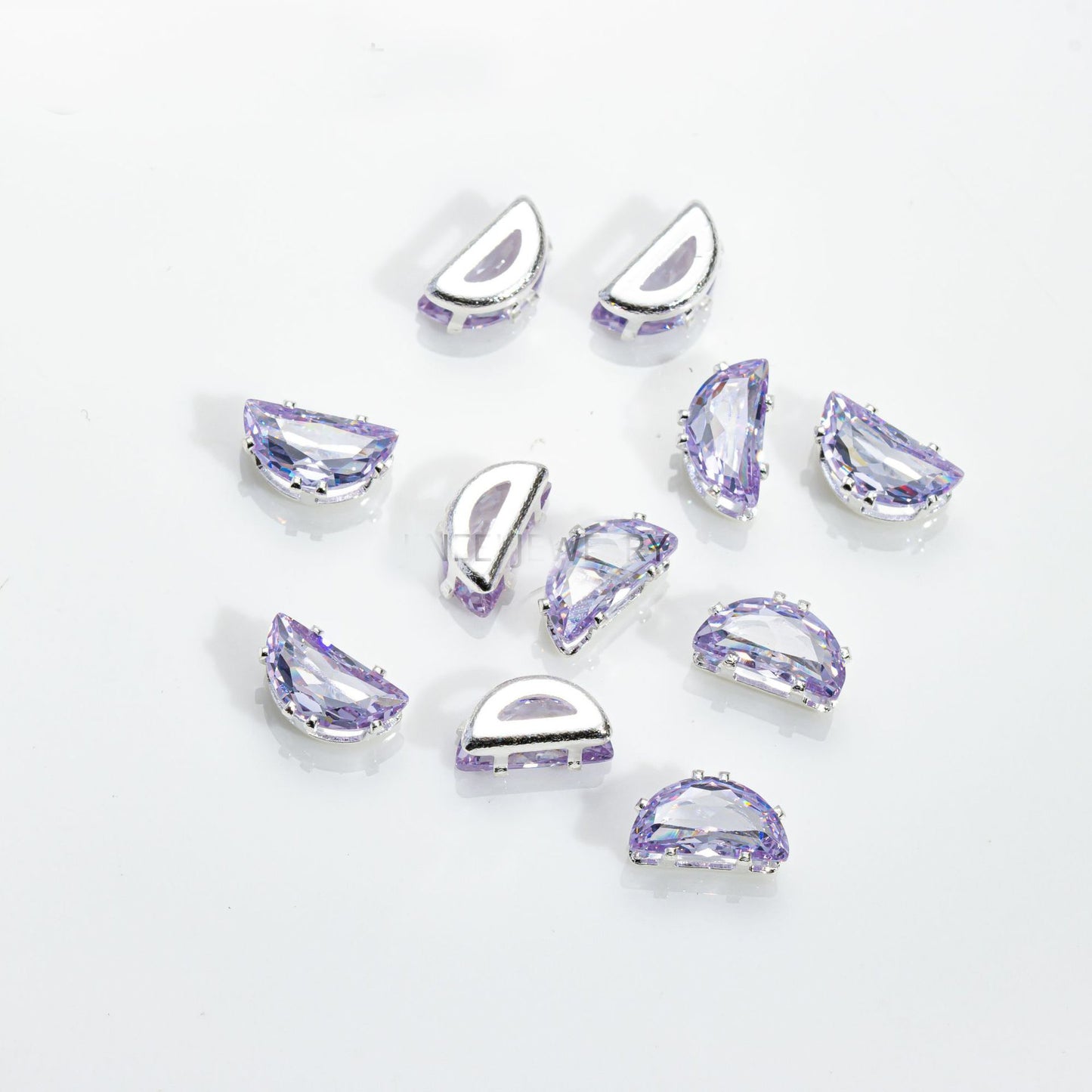 4*8MM Moon Cut Zircon Beads