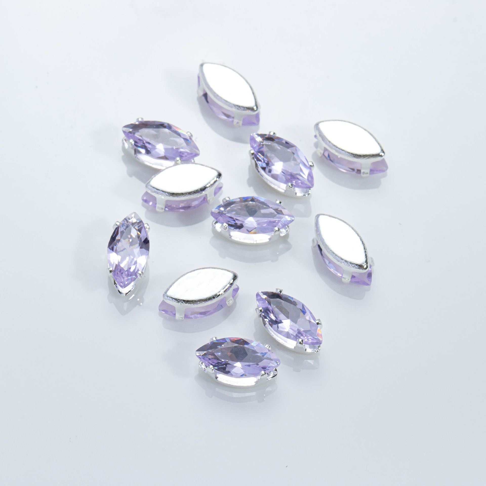 (100pcs)3x6mm Marquise Prong-Set CZ
