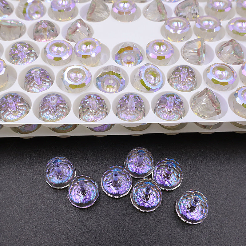 Premium 10pcs 8mm Bell-Shaped Iridescent Beads - Candy Color Series