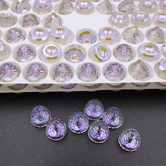 Premium 10pcs 8mm Bell-Shaped Iridescent Beads - Candy Color Series