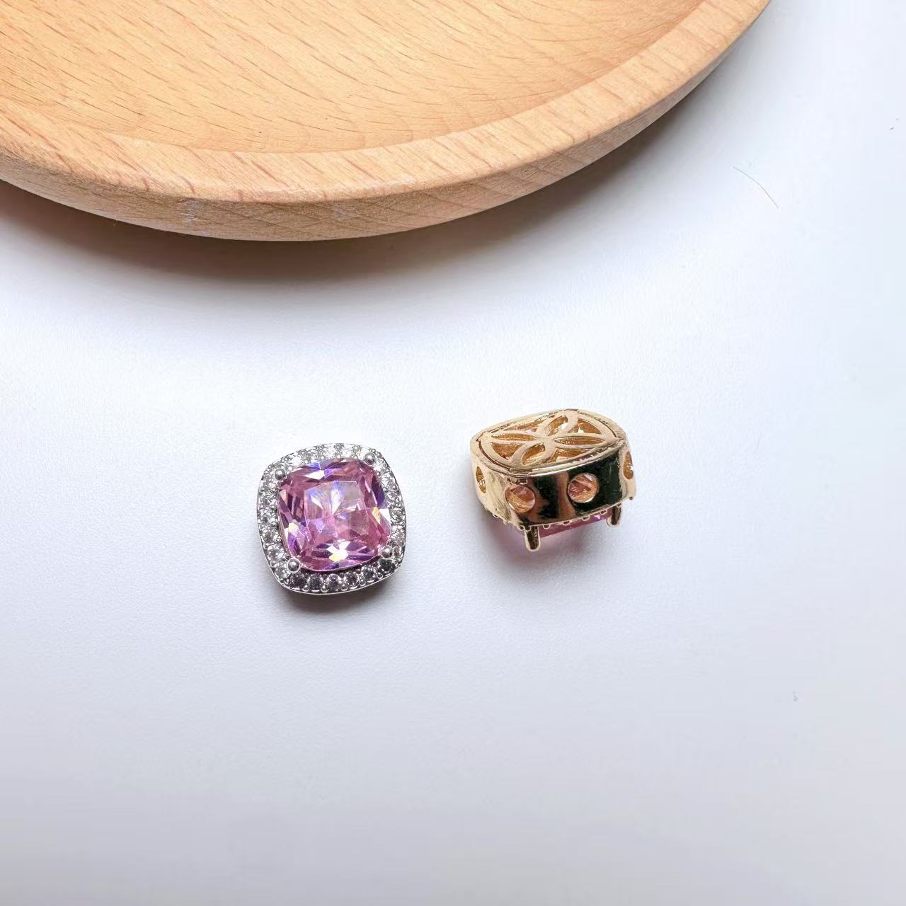 Square Cut Cubic Zirconia with Base-10pcs