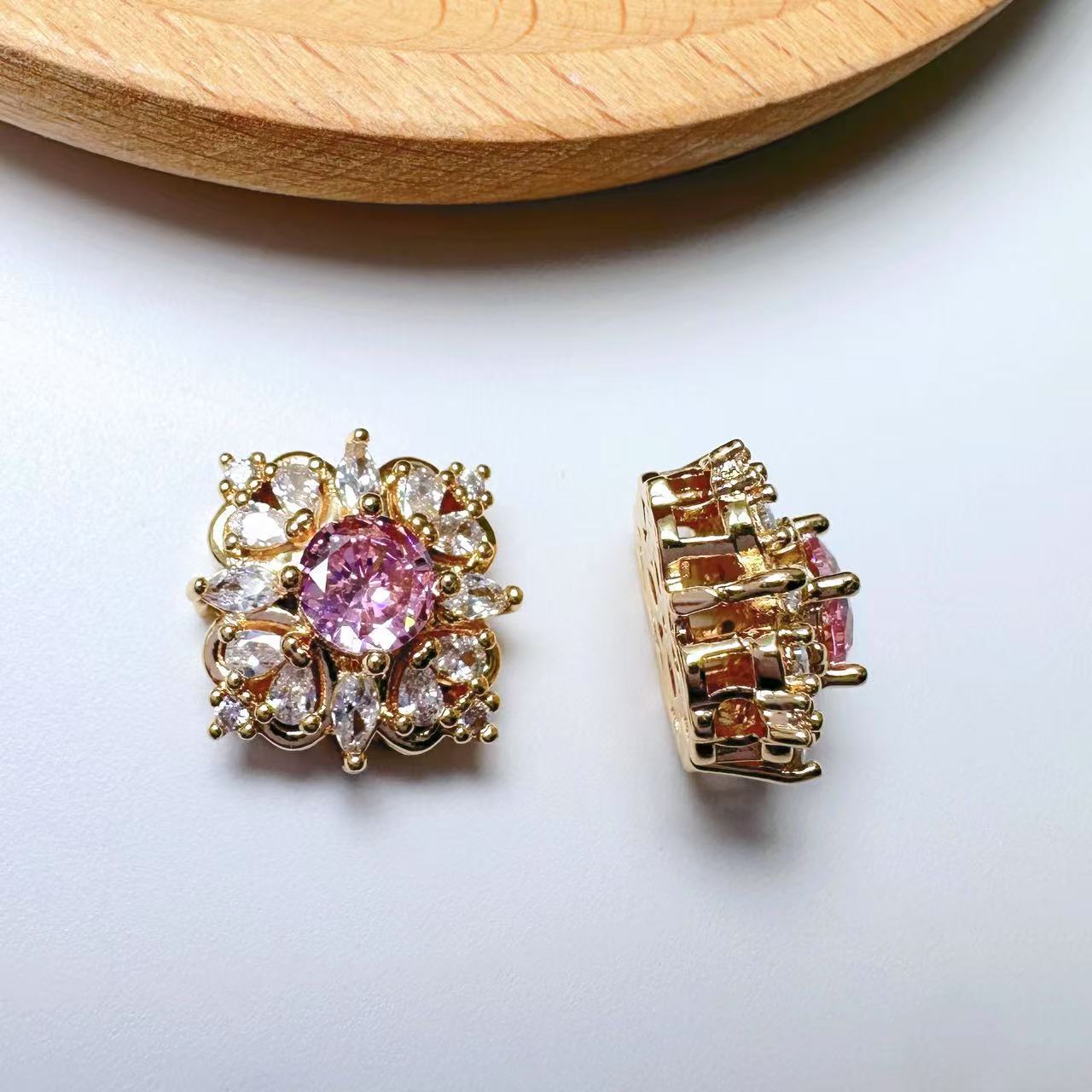 Square CZ Spacer Bead-10pcs