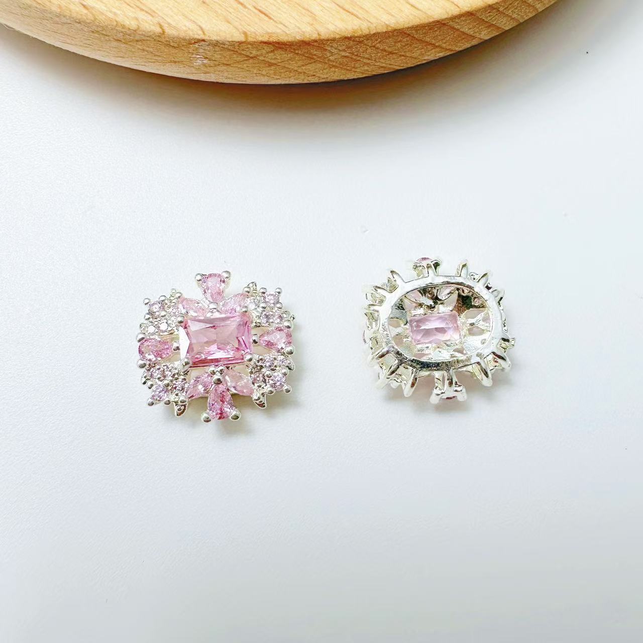 Square CZ Spacer Bead-10pcs