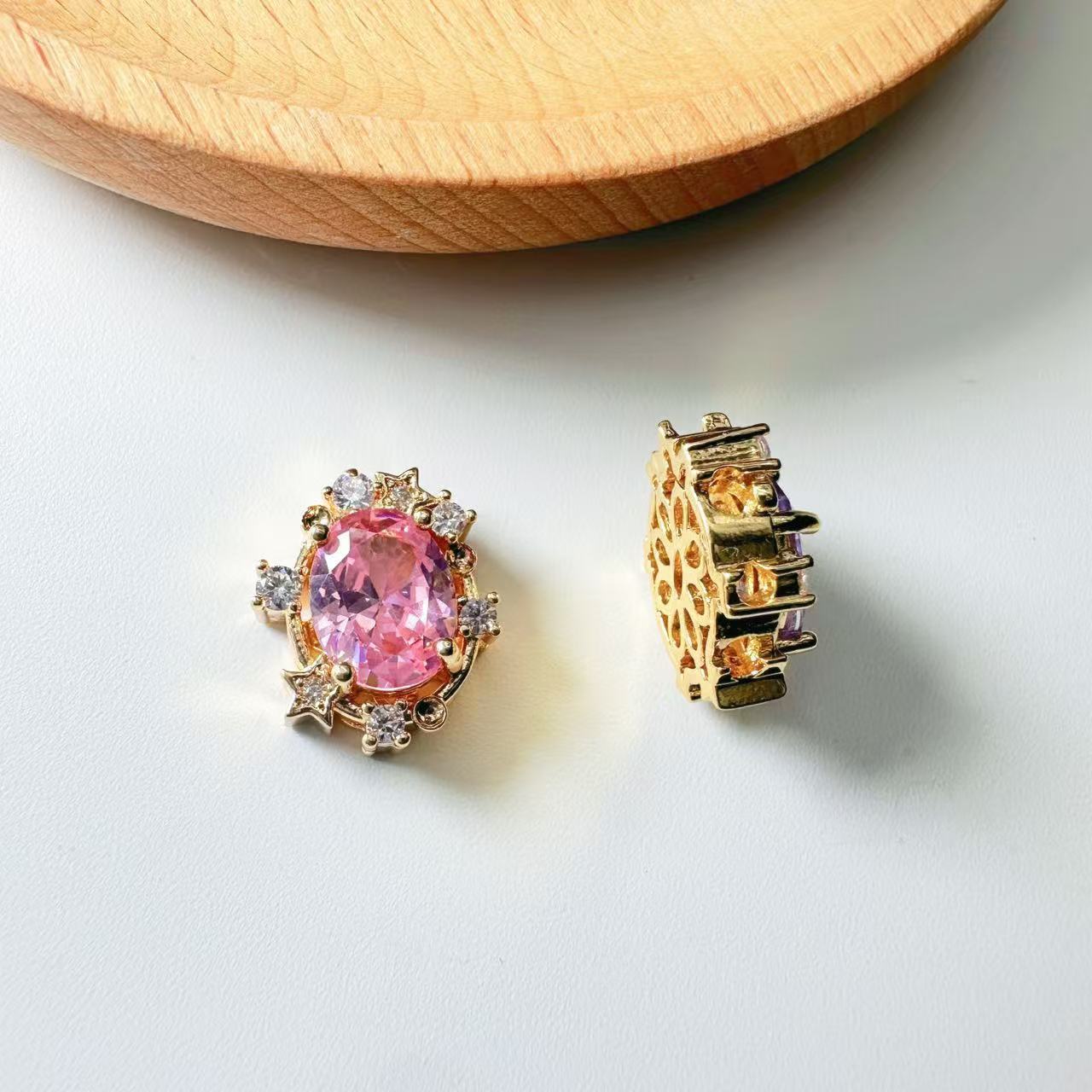 Oval Cut CZ Spacer Bead-10pcs
