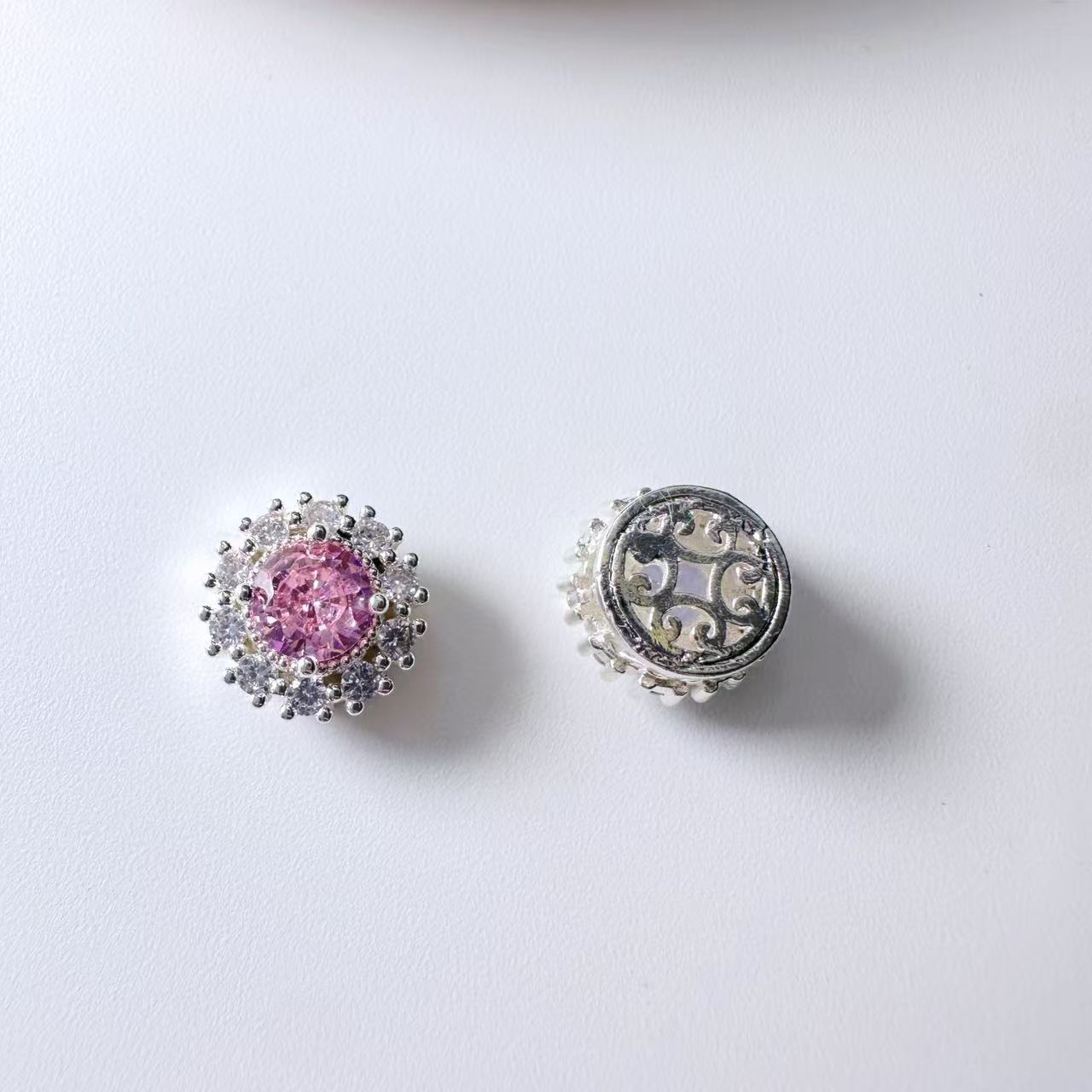 Round Cut CZ Spacer Bead-10pcs