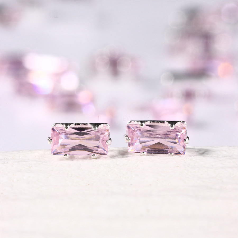 (100pcs)2x4mm Rectangle Prong-Set CZ