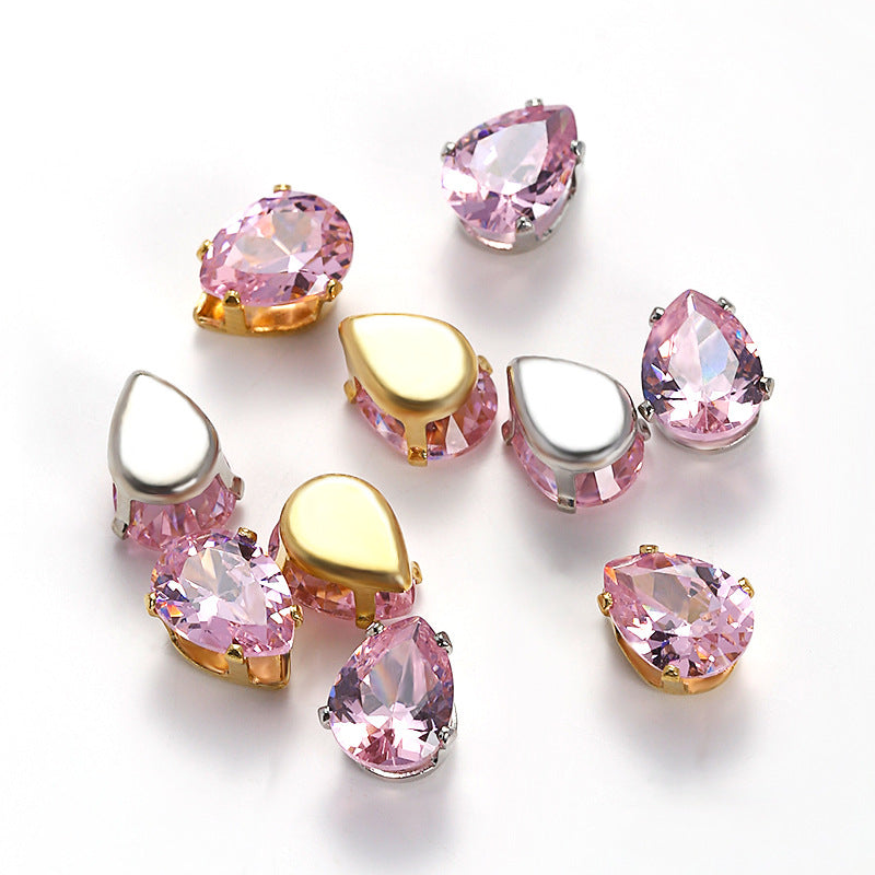 (50pcs)6x8MM Teardrop Cubic Zirconia