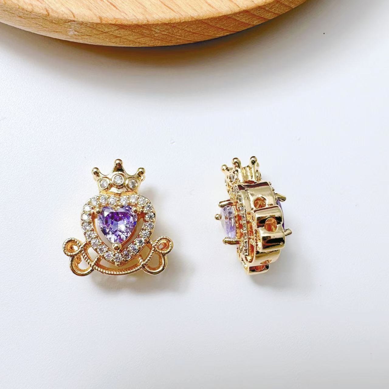 Crown Shape CZ Spacer Bead-10pcs