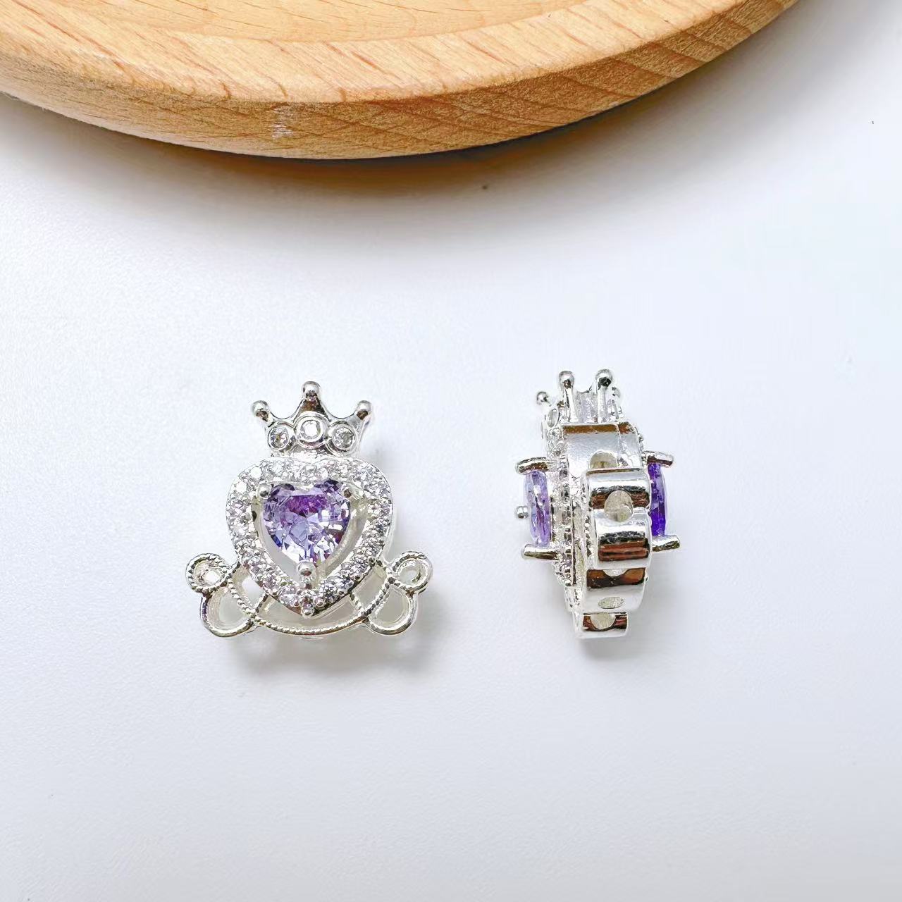 Crown Shape CZ Spacer Bead-10pcs