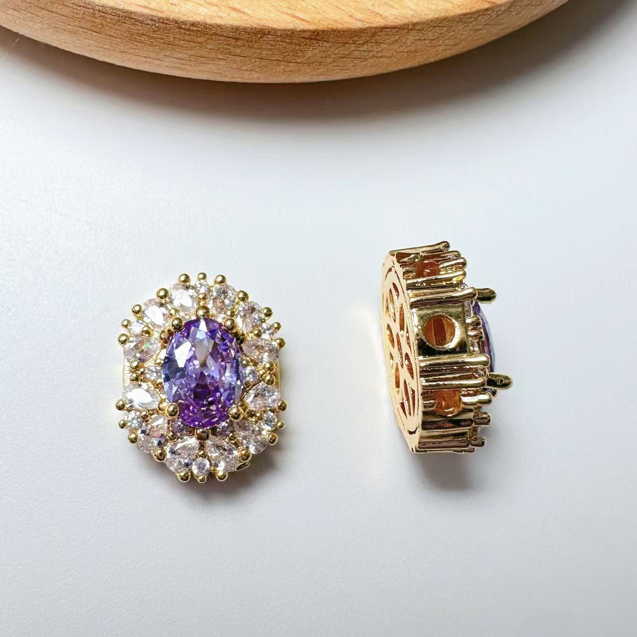 Oval Cut CZ Spacer Bead