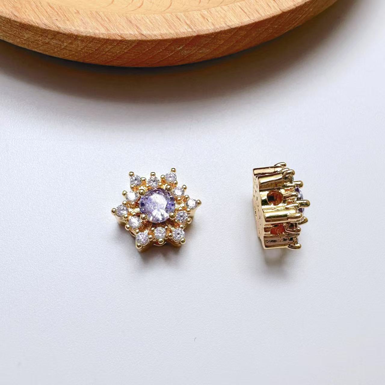 Snowflake CZ Spacer Bead-10pcs