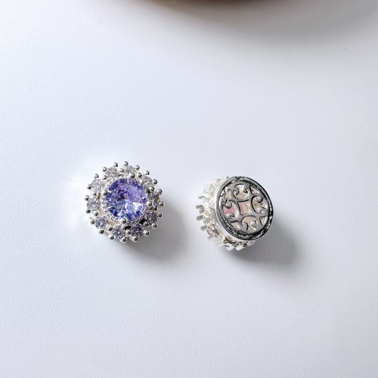 Round Cut CZ Spacer Bead-10pcs