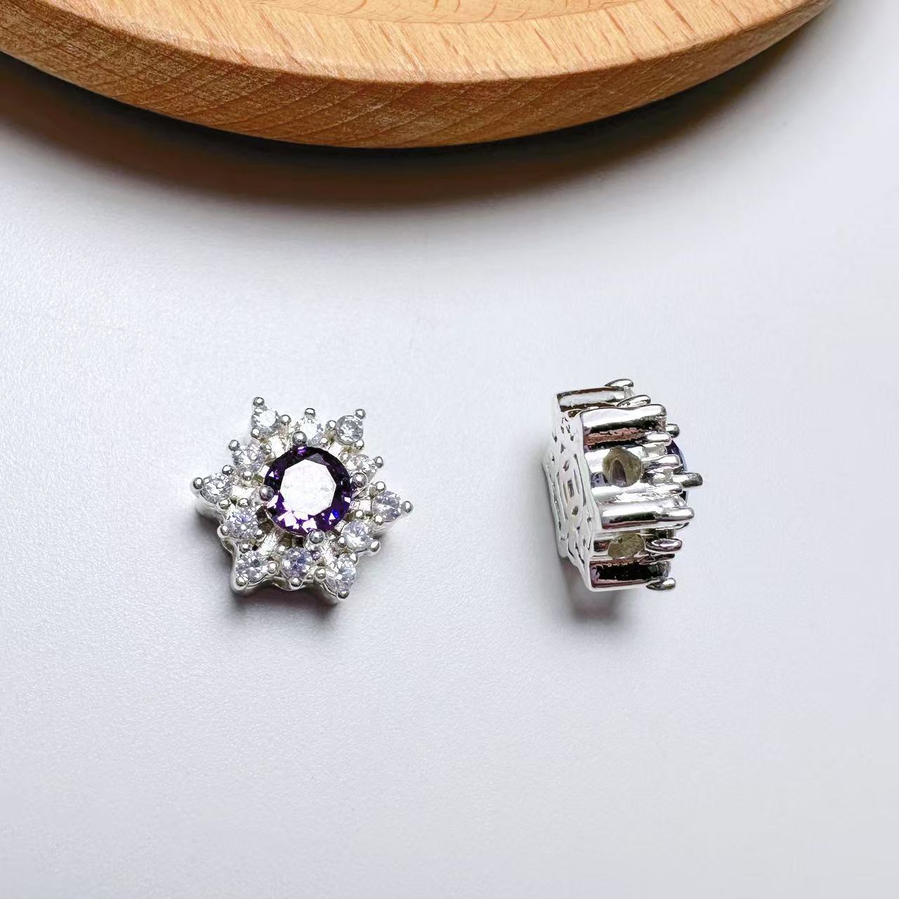 Snowflake CZ Spacer Bead-10pcs