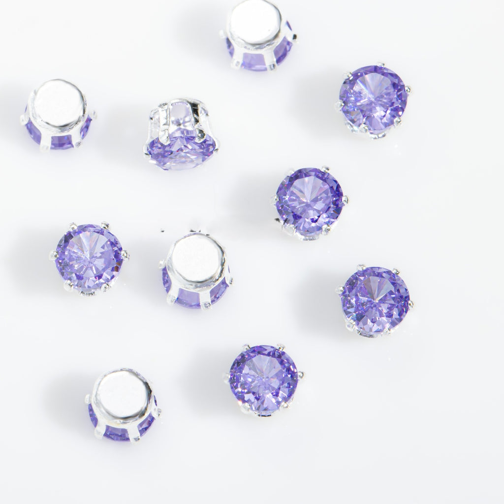 (100pcs)6MM Round Prong-Set CZ