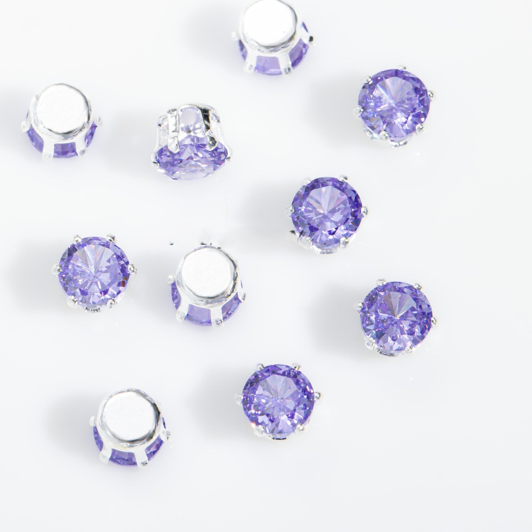 (100pcs)3MM Round Prong-Set CZ
