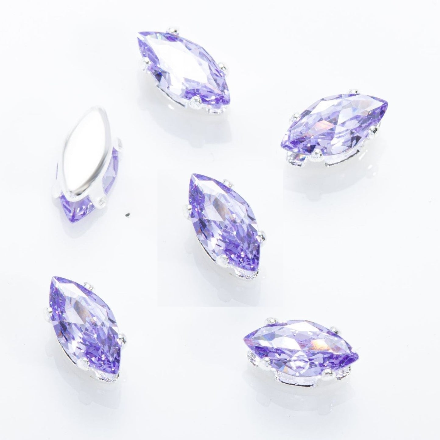 4x8mm Marquise Prong-Set Rhinestone Beads