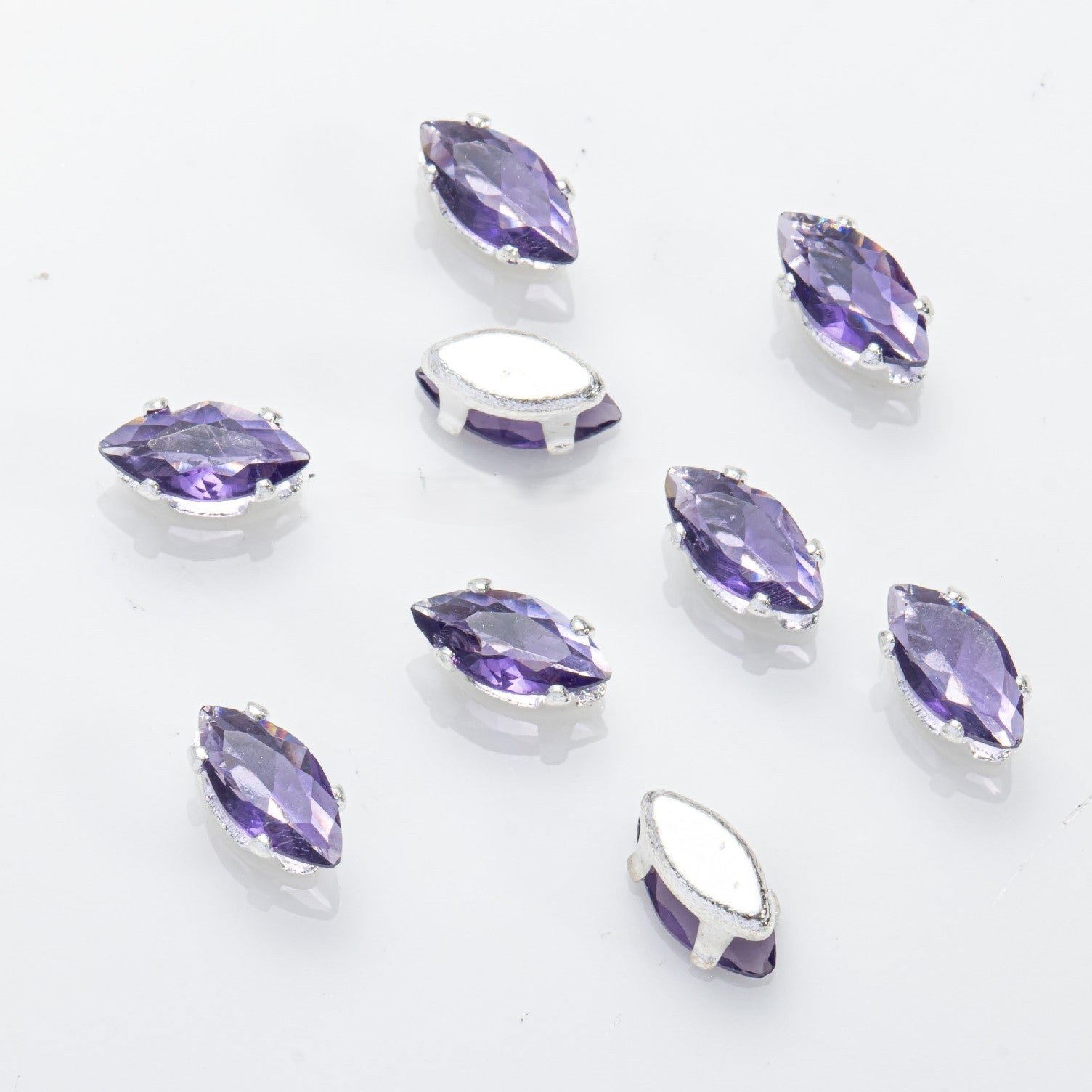 (100pcs)4x8mm Marquise Prong-Set Rhinestone Beads