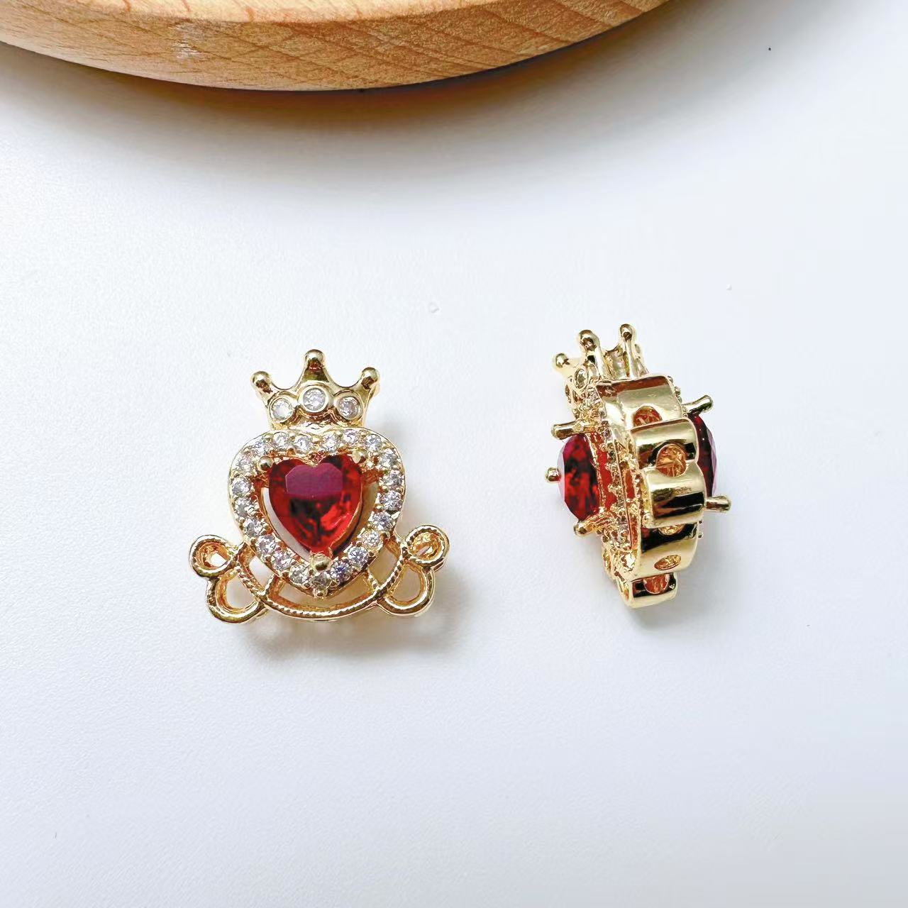 Crown Shape CZ Spacer Bead-10pcs