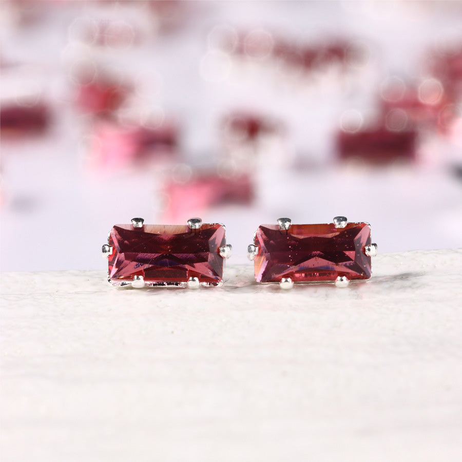 (100pcs)3x6mm Rectangle Prong-Set CZ