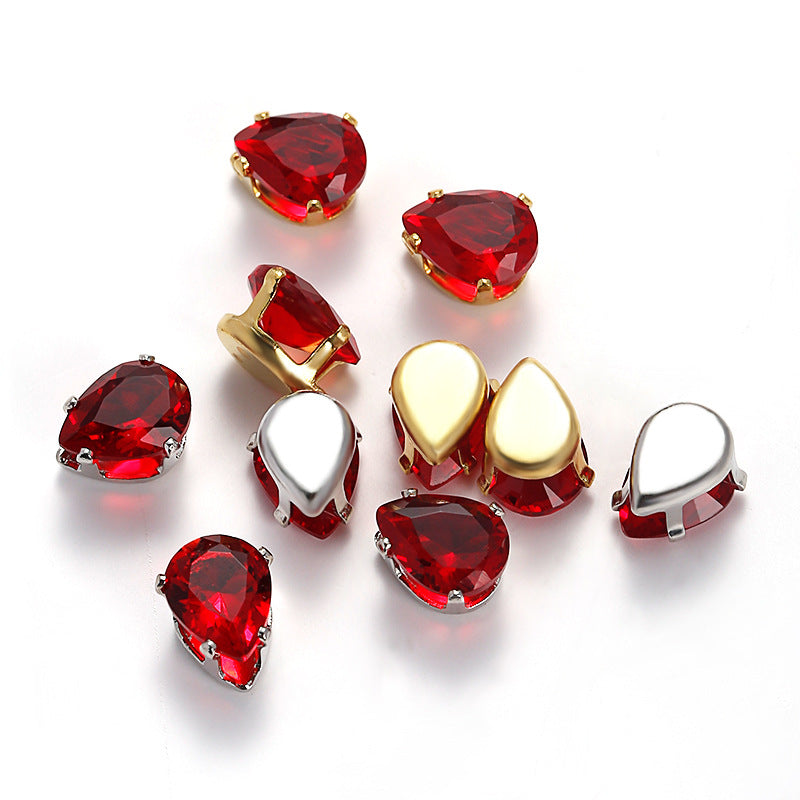 (50pcs)6x8MM Teardrop Cubic Zirconia