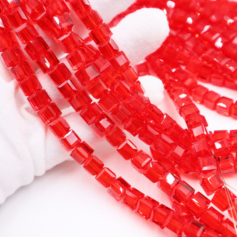 Premium 4/6/8mm Cube Crystal Beads - Serenity Monochrome Collection