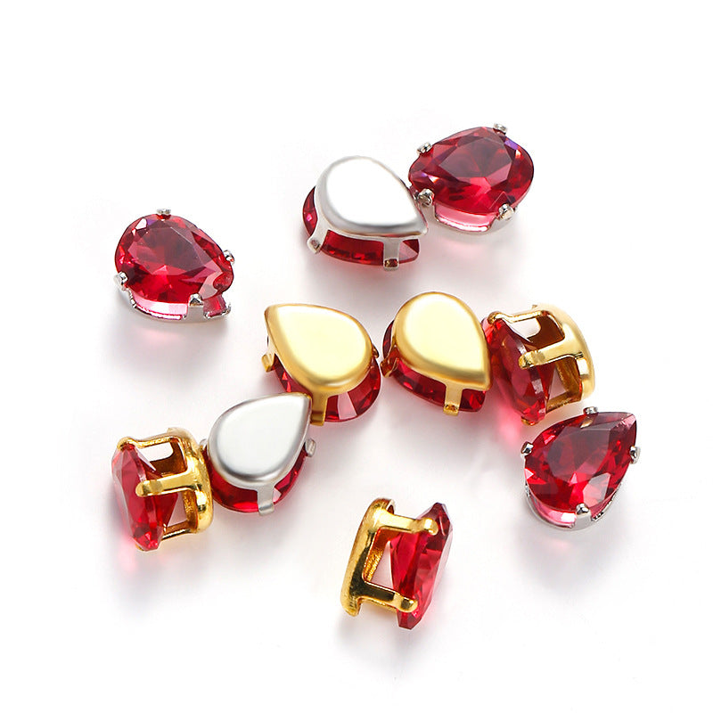 (50pcs)6x8MM Teardrop Cubic Zirconia