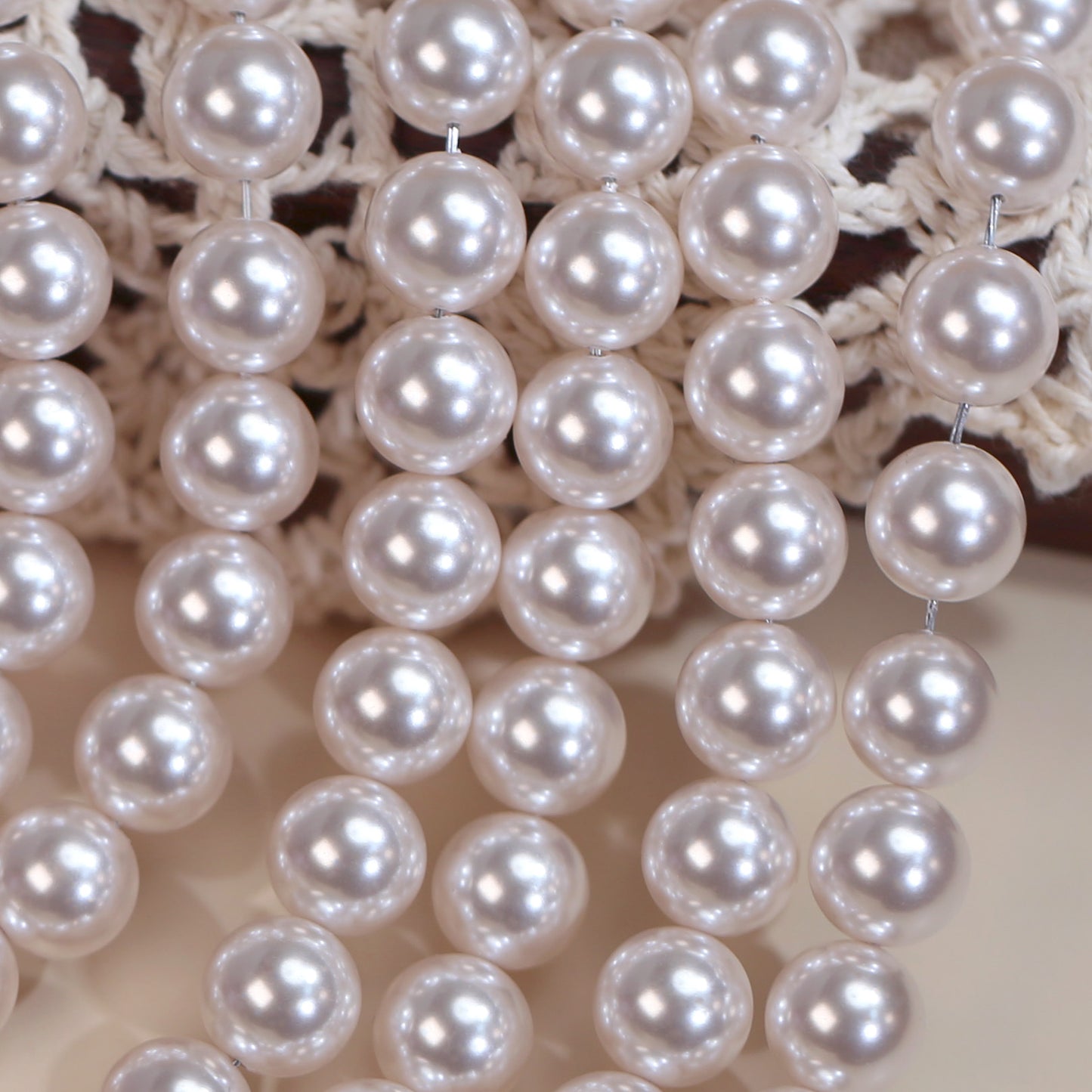40cm Crystal Round Pearls, Full-Drilled Beads, 2-14mm, Swarovski Color