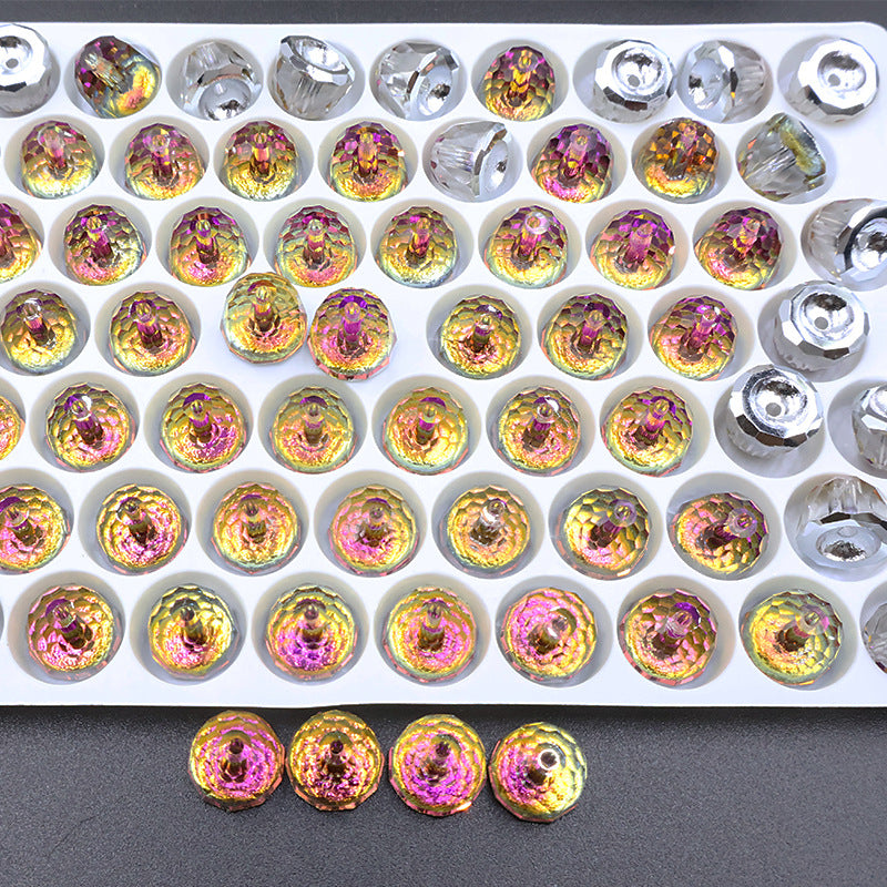 Premium 10pcs 8mm Bell-Shaped Iridescent Beads - Candy Color Series