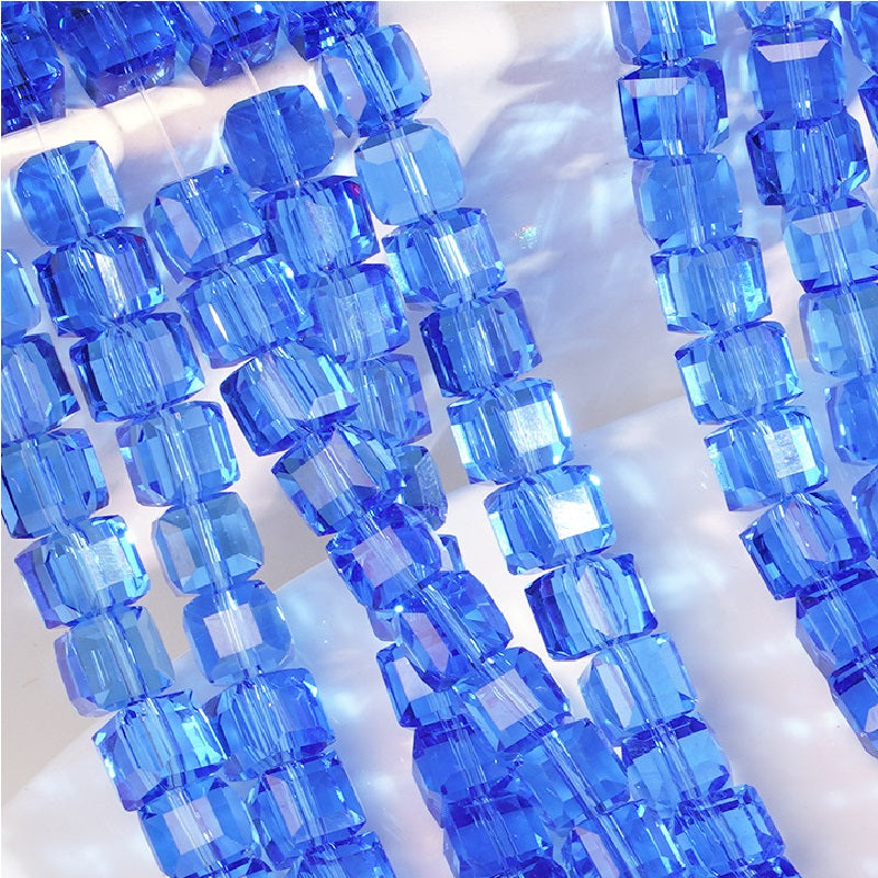 Premium 4/6/8mm Cube Crystal Beads - Serenity Monochrome Collection