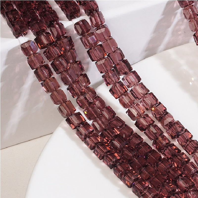 Premium 4/6/8mm Cube Crystal Beads - Serenity Monochrome Collection