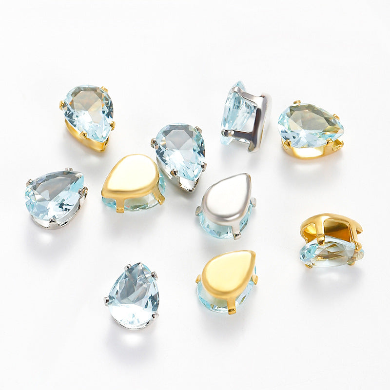 (50pcs)6x8MM Teardrop Cubic Zirconia